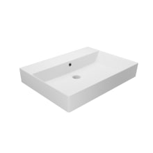 Energy 23-5/8" Rectangular Ceramic Wall Mounted or Vessel Bathroom Sink with Overflow