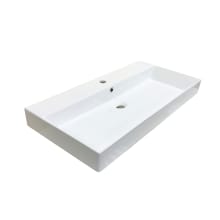Energy 33-1/2" Ceramic Vessel Bathroom Sink with One Faucet Hole