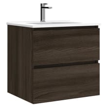 Flora 24" Wall Mounted Single Basin Vanity Set with Cabinet and Ceramic Vanity Top