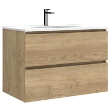 Flora 32" Wall Mounted Single Basin Vanity Set with Cabinet and Ceramic Vanity Top