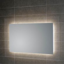 Geometrie 27-3/5"H x 27-3/5"W Frameless Rectangular Bathroom Mirror with LED Lighting