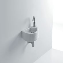 Giga 18" Ceramic Wall Mounted Bathroom Sink with Single Faucet Hole and Overflow