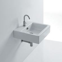 Whitestone 19" Ceramic Wall Mounted Bathroom Sink with Single Faucet Hole and Overflow