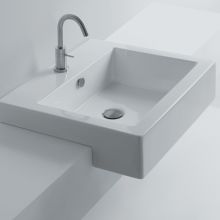 Whitestone 19" Ceramic Recessed or Drop In Bathroom Sink with Single Faucet Hole
