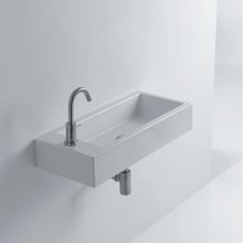 Whitestone 17-4/5" Ceramic Wall Mounted or Vessel Bathroom Sink with Single Faucet Hole