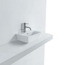 Jas 13-4/5" Ceramic Vessel Bathroom Sink with Single Faucet Hole and Overflow