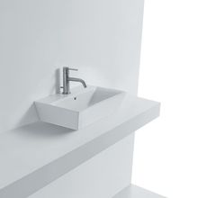 Jas 17-4/5" Ceramic Vessel Bathroom Sink with Single Faucet Hole and Overflow