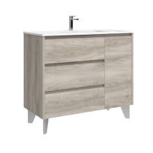 Lila 40" Free Standing Single Basin Vanity Set with Cabinet and Ceramic Vanity Top