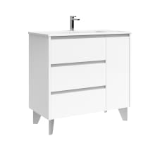 Lila 36" Free Standing Single Basin Vanity Set with Cabinet and Ceramic Vanity Top
