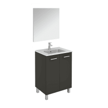 Logic Vanities 24" Free Standing Single Basin Vanity Set with Cabinet, Ceramic Vanity Top, and Mirror