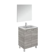 Logic Vanities 28" Free Standing Single Basin Vanity Set with Cabinet, Ceramic Vanity Top, and Mirror