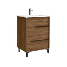 Lotus 24" Free Standing Single Basin Vanity Set with Cabinet and Ceramic Vanity Top