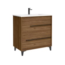 Lotus 32" Free Standing Single Basin Vanity Set with Cabinet and Ceramic Vanity Top