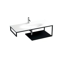 Louise 47-3/16" Free Standing Rectangular Stainless Steel Console Bathroom Sink with Single Faucet Hole