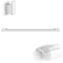 Luna 3 Piece Bathroom Package with Towel Bar, Robe Hook, and Hook Toilet Paper Holder