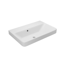 Luxury 21-11/16" Rectangular Ceramic Drop In or Wall Mounted Bathroom Sink with Overflow