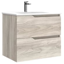 Menta 28" Wall Mounted Single Basin Vanity Set with Cabinet and Ceramic Vanity Top