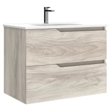 Menta 32" Wall Mounted Single Basin Vanity Set with Cabinet and Ceramic Vanity Top