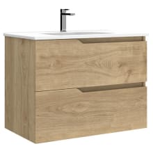Menta 32" Wall Mounted Single Basin Vanity Set with Cabinet and Ceramic Vanity Top