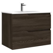 Menta 32" Wall Mounted Single Basin Vanity Set with Cabinet and Ceramic Vanity Top