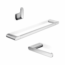 Mito Bathroom Hardware Set with Wall Mounted Robe Hook, Towel Bar and Toilet Paper Holder
