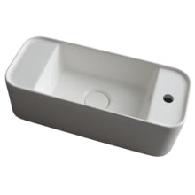 Mood 19-7/8" Rectangular Ceramic Vessel or Wall Mounted Bathroom Sink with Overflow and Single Faucet Hole