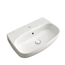 Nolita 19-11/16" Rectangular Ceramic Vessel or Wall Mounted Bathroom Sink with Overflow and 1 Faucet Hole