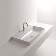 23-11/16" Ceramic Wall Mounted / Vessel Bathroom Sink with 1 Hole Drilled and Overflow from the Normal Collection