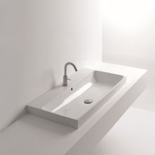 31-1/2" Ceramic Wall Mounted / Vessel Bathroom Sink with 1 Hole Drilled and Overflow from the Normal Collection