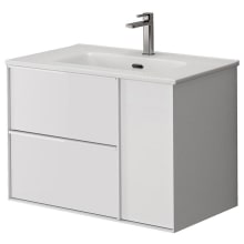Palma 28" Wall Mounted Single Basin Vanity Set with Cabinet and Ceramic Vanity Top