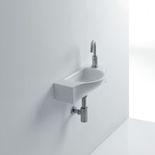 Peta 17-2/5" Ceramic Wall Mounted Bathroom Sink with Single Faucet Hole and Overflow