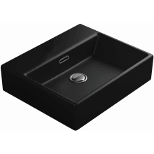 Quattro 19-1/2" Rectangular Ceramic Vessel or Wall Mounted Bathroom Sink with Overflow