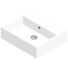 Quattro 19-1/2" Rectangular Ceramic Vessel or Wall Mounted Bathroom Sink with Overflow