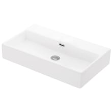 Quattro 27-5/8" Rectangular Ceramic Vessel or Wall Mounted Bathroom Sink with Overflow