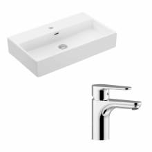 Quattro 27-3/5" Vessel Bathroom Sink and Single Hole Faucet Included