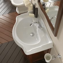 Retro 27-3/16" Specialty Ceramic Wall Mounted Bathroom Sink with Overflow and Single Hole