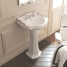 28-3/4" Ceramic Pedestal Bathroom Sink with Three Faucet Holes - Includes Overflow