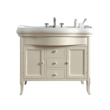 Retro 40" Free Standing Single Basin Vanity Set with Cabinet and Ceramic Vanity Top - 3 Faucet Holes