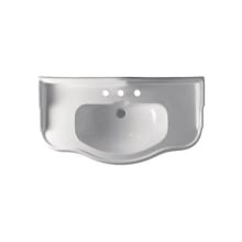 Retro 39-3/8" Rectangular Ceramic Wall Mounted Bathroom Sink with 3 Faucet holes at 1-3/8" Centers