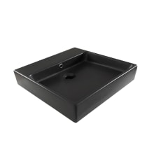 Simple 19-11/16" Square Ceramic Vessel or Wall Mounted Bathroom Sink - Includes Overflow
