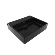 Simple 23-5/8" Rectangular Ceramic Vessel or Wall Mounted Bathroom Sink - Includes Overflow