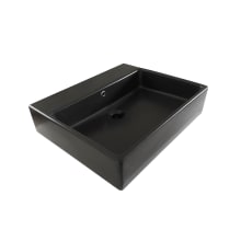 Simple 23-5/8" Rectangular Ceramic Vessel or Wall Mounted Bathroom Sink - Includes Overflow