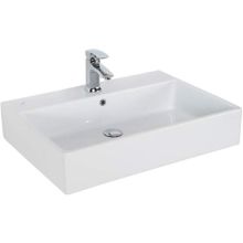 Simple Ceramic White 27-3/5" Vessel or Wall Mounted Bathroom Sink with One Faucet Hole - Includes Overflow