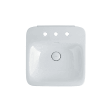 19-11/16" Ceramic Wall Mounted Bathroom Sink with Three Faucet Holes - Includes Overflow