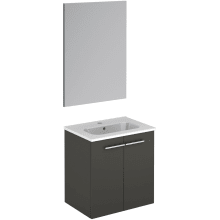 Start 20" Single Vanity Set with Engineered Wood Cabinet, Ceramic Vanity Top with Integrated Sink, and Mirror