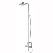 Steel Wall Mounted Shower System with Metal Lever Handles and Built-In Diverter - Shower Column and Personal Hand Shower Included