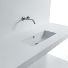 Sub 31-1/2" Ceramic Undermount Bathroom Sink and Overflow
