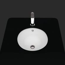 Under 17-5/16" Round Ceramic Undermount Bathroom Sink with Overflow