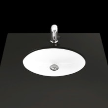 Under 22-5/8" Round Ceramic Undermount Bathroom Sink with Overflow
