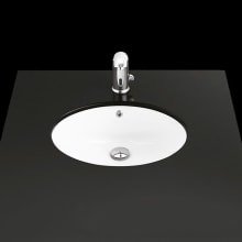 Under 22" Round Ceramic Undermount Bathroom Sink with Overflow